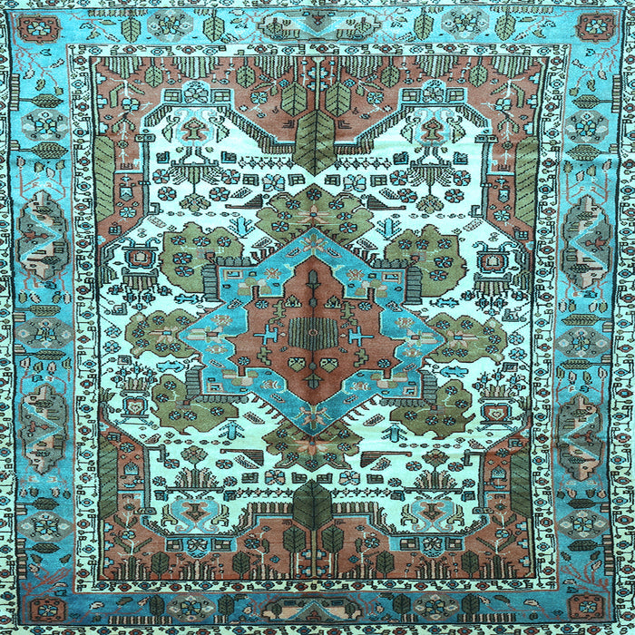 Square Machine Washable Persian Light Blue Traditional Rug, wshtr783lblu
