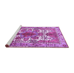 Sideview of Machine Washable Persian Purple Traditional Area Rugs, wshtr783pur