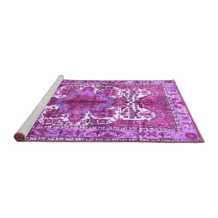 Sideview of Machine Washable Persian Purple Traditional Area Rugs, wshtr783pur