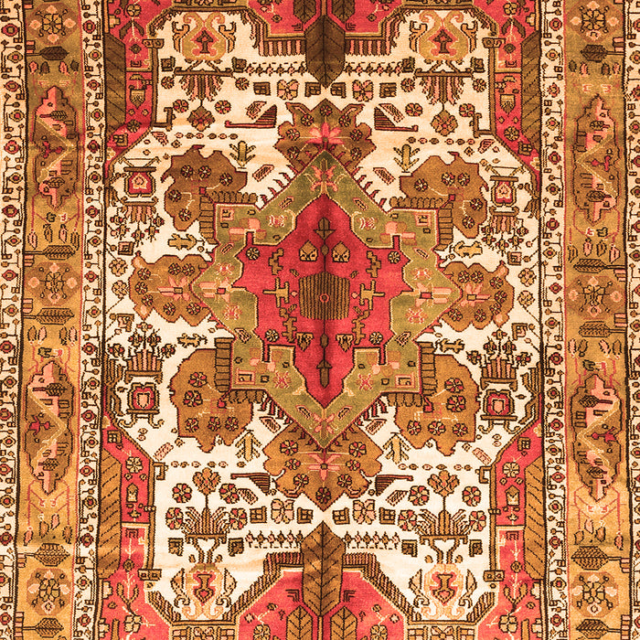 Serging Thickness of Machine Washable Persian Orange Traditional Area Rugs, wshtr783org