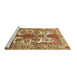 Sideview of Machine Washable Persian Brown Traditional Rug, wshtr783brn