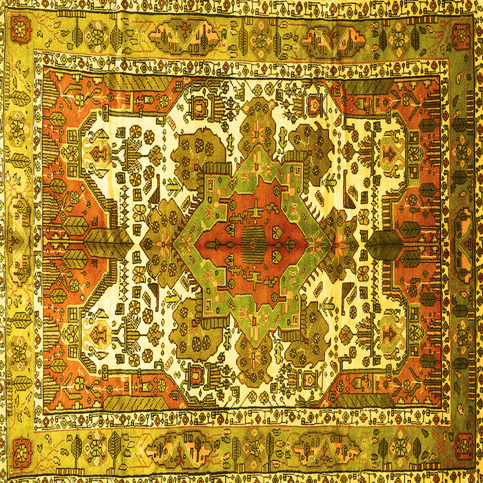 Square Persian Yellow Traditional Rug, tr783yw