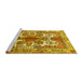 Sideview of Machine Washable Persian Yellow Traditional Rug, wshtr783yw