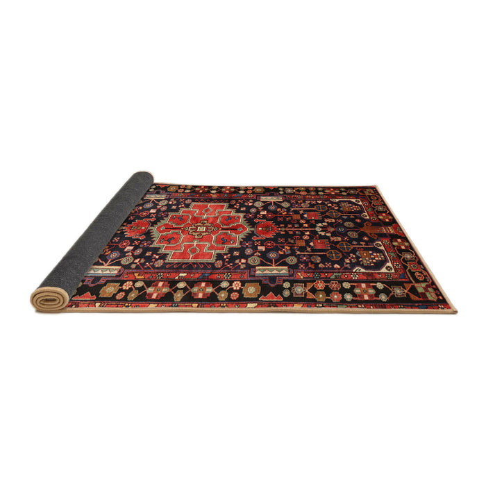 Sideview of Traditional Saffron Red Persian Rug, tr784