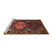 Sideview of Machine Washable Traditional Saffron Red Rug, wshtr784