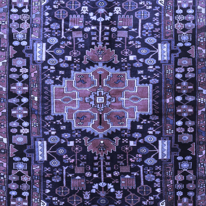 Machine Washable Persian Blue Traditional Rug, wshtr784blu