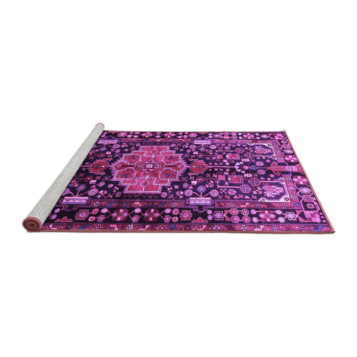 Sideview of Machine Washable Persian Purple Traditional Area Rugs, wshtr784pur