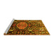 Sideview of Machine Washable Persian Yellow Traditional Rug, wshtr784yw