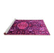 Sideview of Machine Washable Persian Pink Traditional Rug, wshtr784pnk