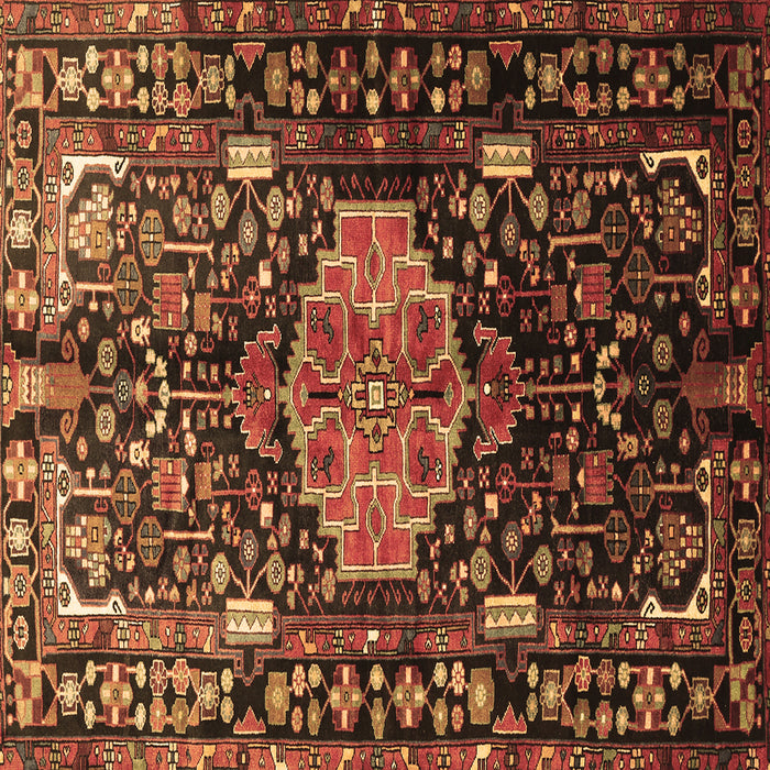 Square Machine Washable Persian Brown Traditional Rug, wshtr784brn