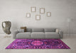 Machine Washable Persian Purple Traditional Area Rugs in a Living Room, wshtr784pur