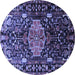 Round Persian Blue Traditional Rug, tr784blu