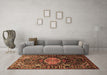 Machine Washable Persian Brown Traditional Rug in a Living Room,, wshtr784brn