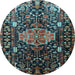 Round Persian Light Blue Traditional Rug, tr784lblu