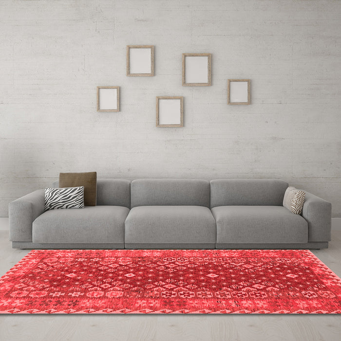 Country Red Washable Rugs