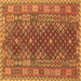 Square Machine Washable Southwestern Brown Country Rug, wshtr785brn