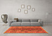 Machine Washable Southwestern Orange Country Area Rugs in a Living Room, wshtr785org