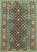 Machine Washable Southwestern Light Blue Country Rug, wshtr785lblu