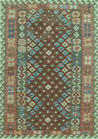 Southwestern Light Blue Country Rug, tr785lblu