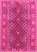 Machine Washable Southwestern Pink Country Rug, wshtr785pnk