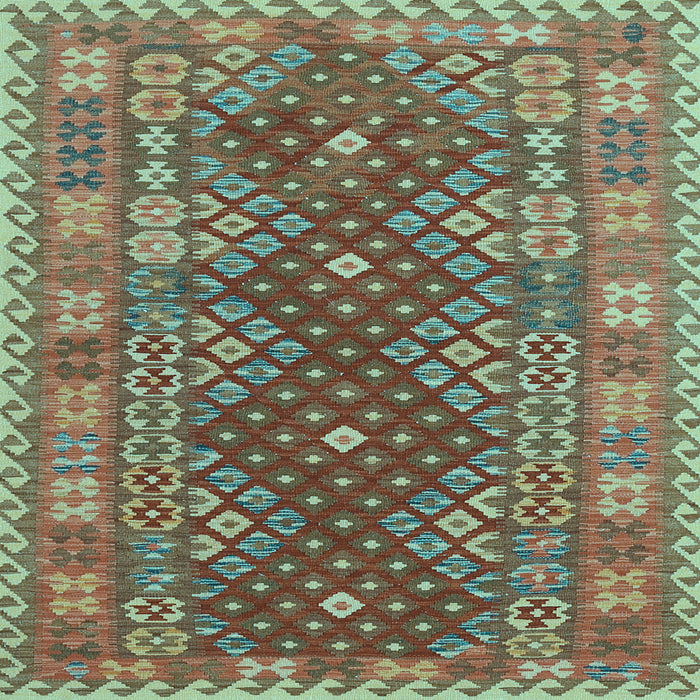 Square Southwestern Light Blue Country Rug, tr785lblu