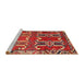Sideview of Machine Washable Traditional Orange Brown Rug, wshtr786