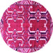 Round Persian Pink Traditional Rug, tr786pnk