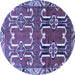 Round Persian Blue Traditional Rug, tr786blu