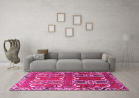 Machine Washable Persian Pink Traditional Rug, wshtr786pnk