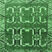 Square Machine Washable Persian Emerald Green Traditional Area Rugs, wshtr786emgrn