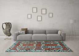 Machine Washable Persian Light Blue Traditional Rug in a Living Room, wshtr786lblu