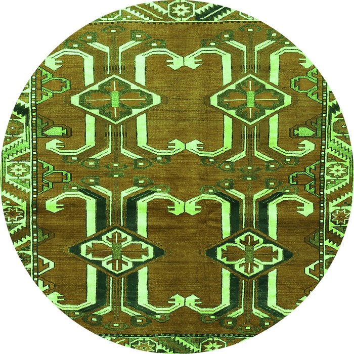 Square Persian Green Traditional Rug, tr786grn