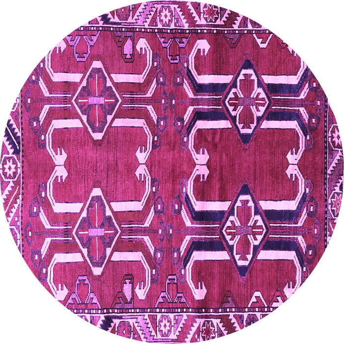 Round Persian Purple Traditional Rug, tr786pur