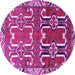 Round Persian Purple Traditional Rug, tr786pur