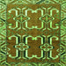 Round Machine Washable Persian Green Traditional Area Rugs, wshtr786grn