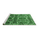 Sideview of Machine Washable Persian Emerald Green Traditional Area Rugs, wshtr786emgrn