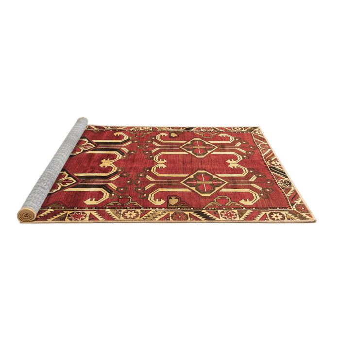 Sideview of Machine Washable Persian Brown Traditional Rug, wshtr786brn