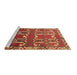 Sideview of Machine Washable Persian Brown Traditional Rug, wshtr786brn