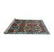 Sideview of Machine Washable Persian Light Blue Traditional Rug, wshtr786lblu