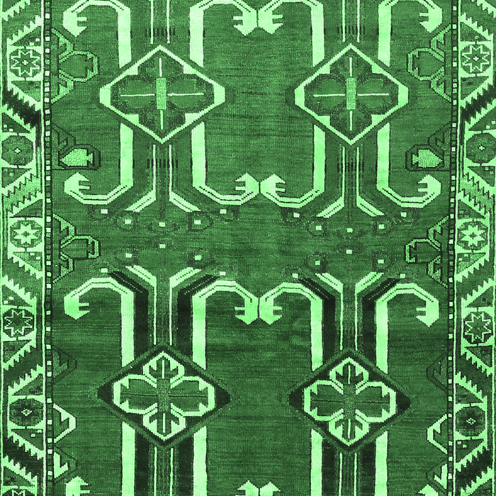 Machine Washable Persian Emerald Green Traditional Area Rugs, wshtr786emgrn