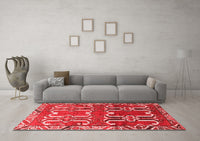 Machine Washable Persian Red Traditional Rug, wshtr786red