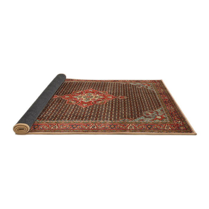 Sideview of Traditional Saffron Red Persian Rug, tr787