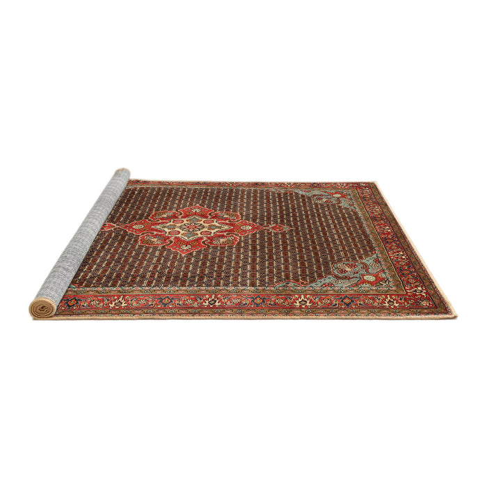 Sideview of Machine Washable Traditional Saffron Red Rug, wshtr787