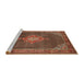 Sideview of Machine Washable Traditional Saffron Red Rug, wshtr787