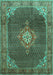 Machine Washable Persian Turquoise Traditional Area Rugs, wshtr787turq