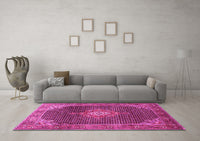 Machine Washable Persian Pink Traditional Rug, wshtr787pnk