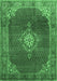 Machine Washable Persian Emerald Green Traditional Area Rugs, wshtr787emgrn