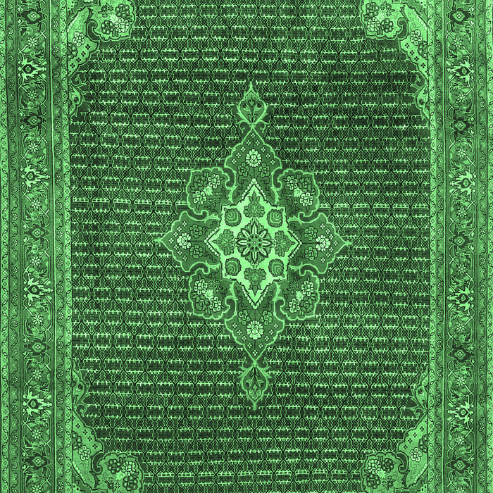 Machine Washable Persian Emerald Green Traditional Area Rugs, wshtr787emgrn