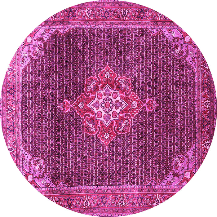 Round Persian Pink Traditional Rug, tr787pnk
