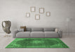 Machine Washable Persian Emerald Green Traditional Area Rugs in a Living Room,, wshtr787emgrn